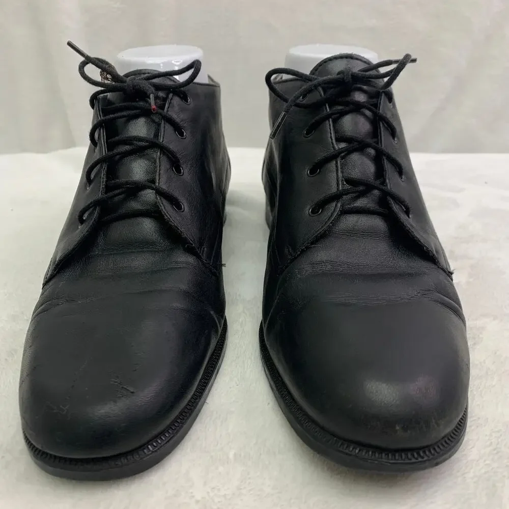 Easy Spirit Mens 9.5 Chukka Style Lace Up Oxford Dress Shoes Black Leather